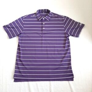 Peter Millar Summer Comfort mens Golf Polo Shirt Size L purple striped Transmiss